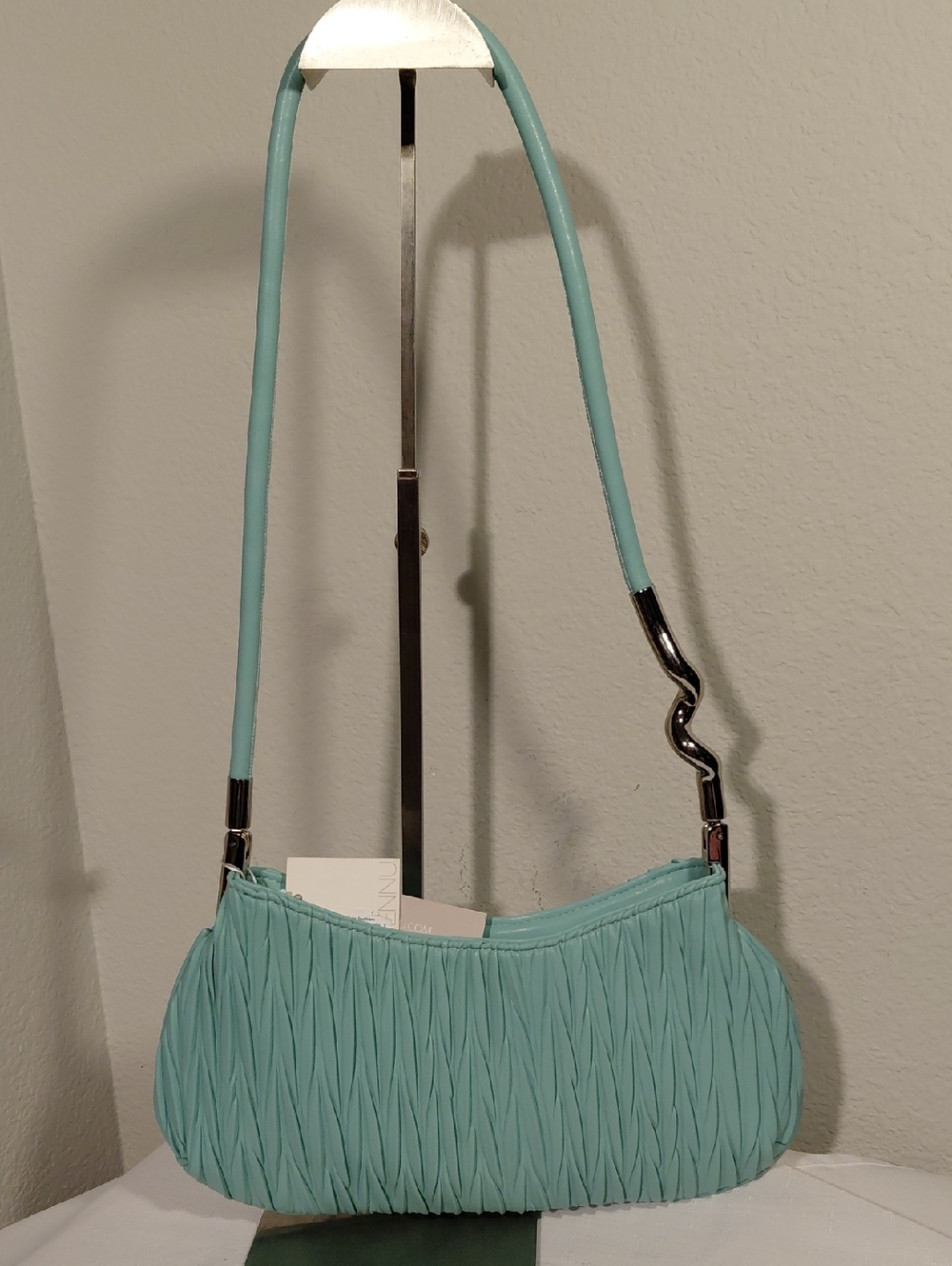 Nassau Seafoam Pleated Handbag